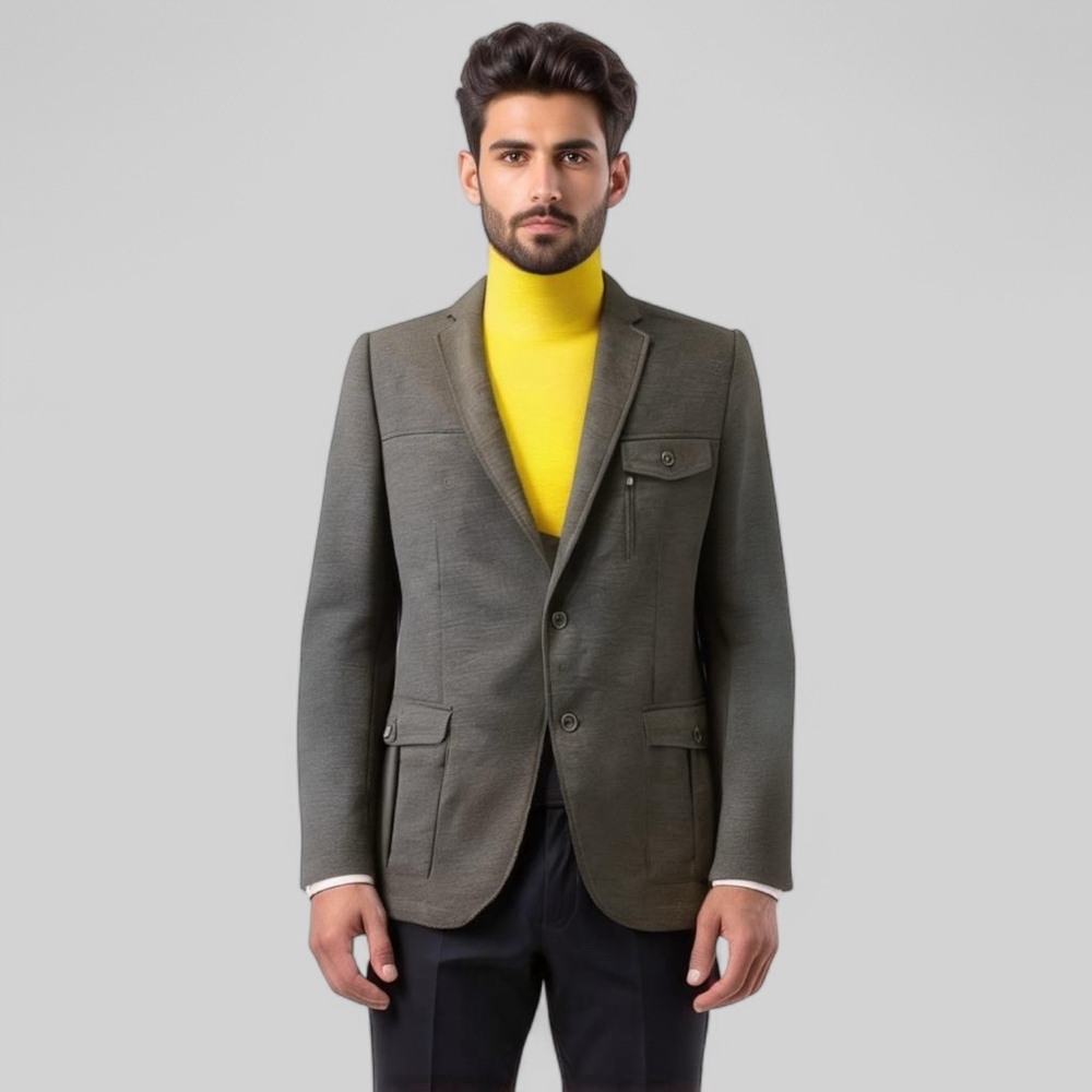 Men's Palenzo Modern Italian Blazer Sport Coat, 42R, Charcoal Grey